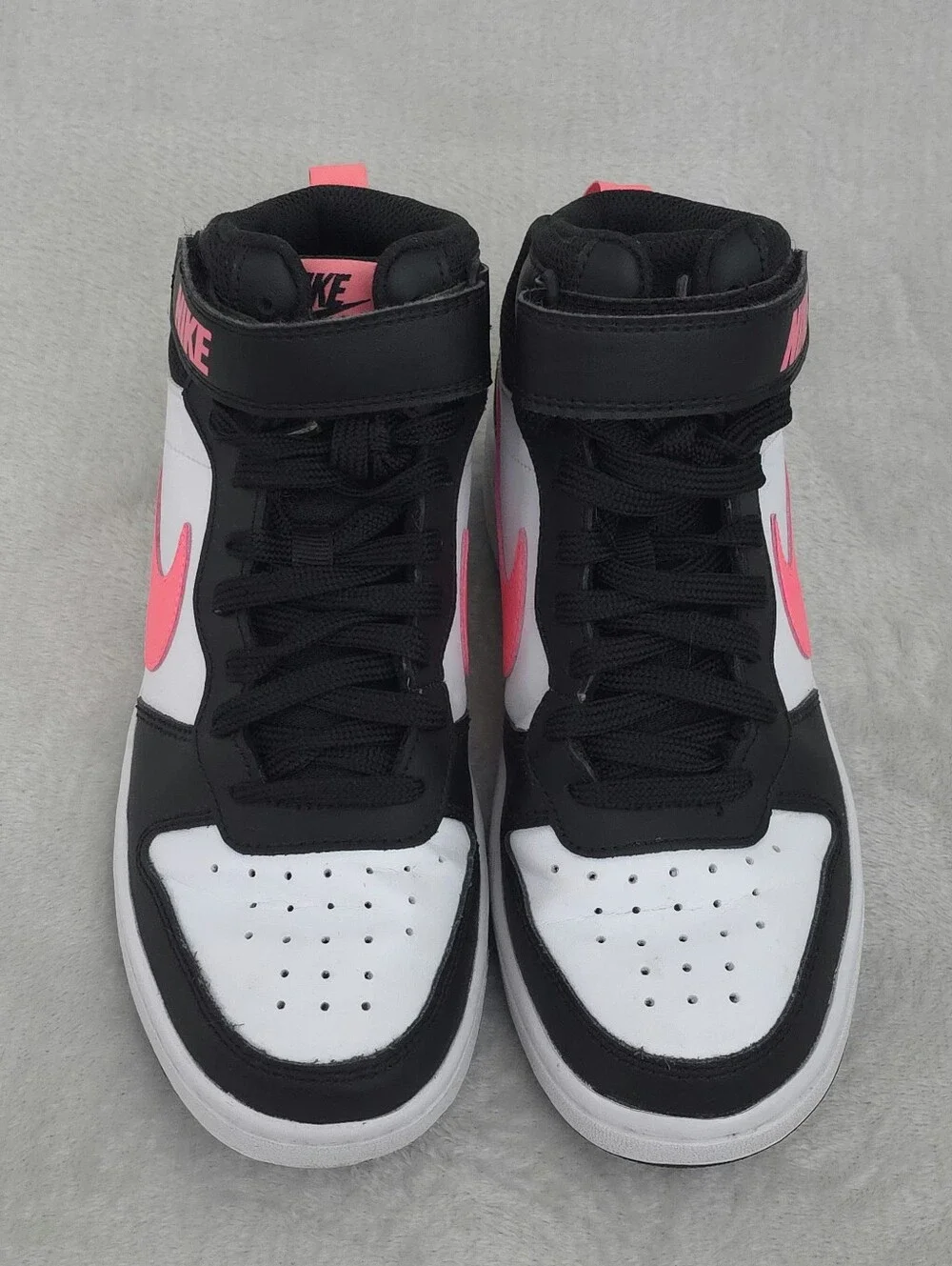 Nike Court Borough Mid 2 GS Black White Pink Mid Top Sneakers Girls 4Y